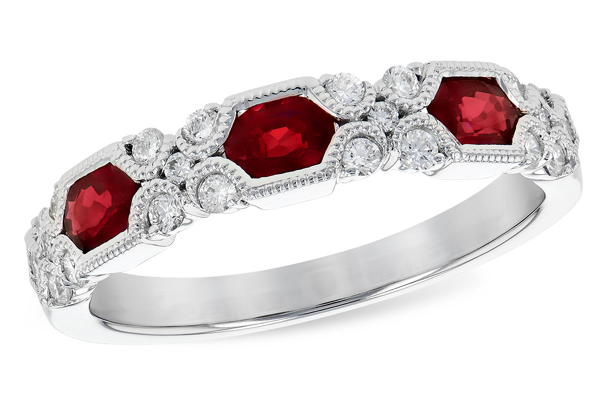 A327-31467: LDS WED RG .74 RUBY 1.00 TGW (4x3MM RUBY)