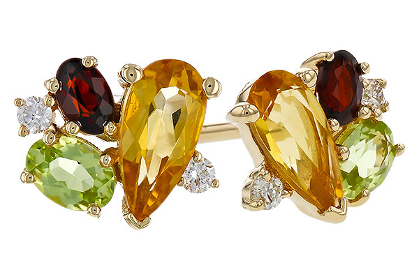 A329-12394: EARRINGS .66 SEMI PREC (CIT,PER,GAR) .70 TGW