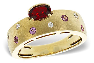 A329-16067: LDS RG .58 MULTI CLR (GAR & PINK SAPP) .66 TGW