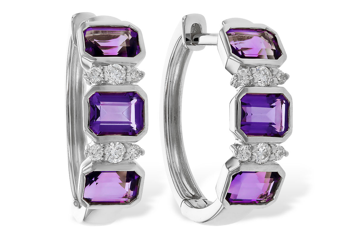 A329-17849: EARRING 1.05 TW AMETHYST 1.16 TGW