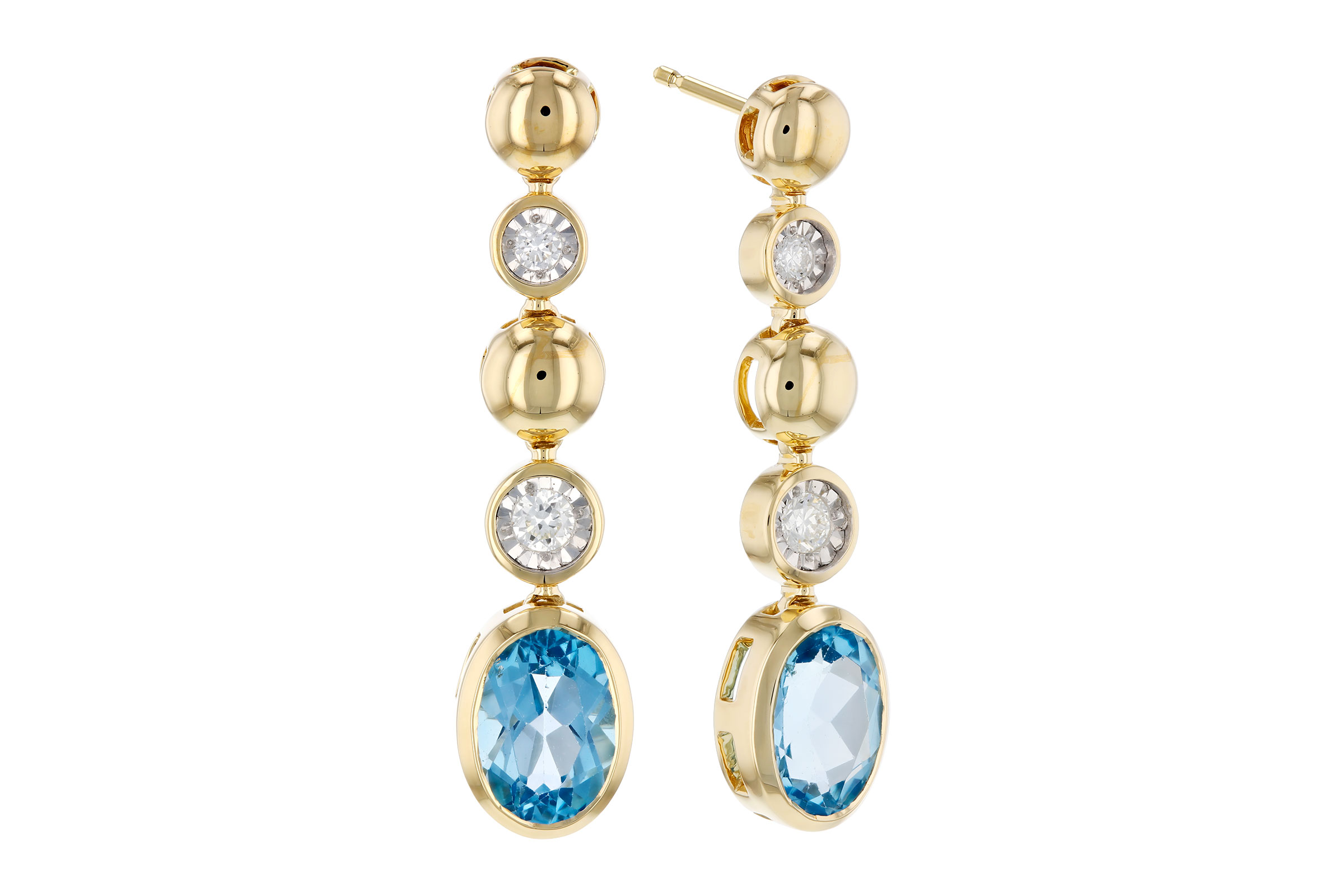 A330-01521: EARRINGS 1.66 TW BLUE TOPAZ 1.76 TGW