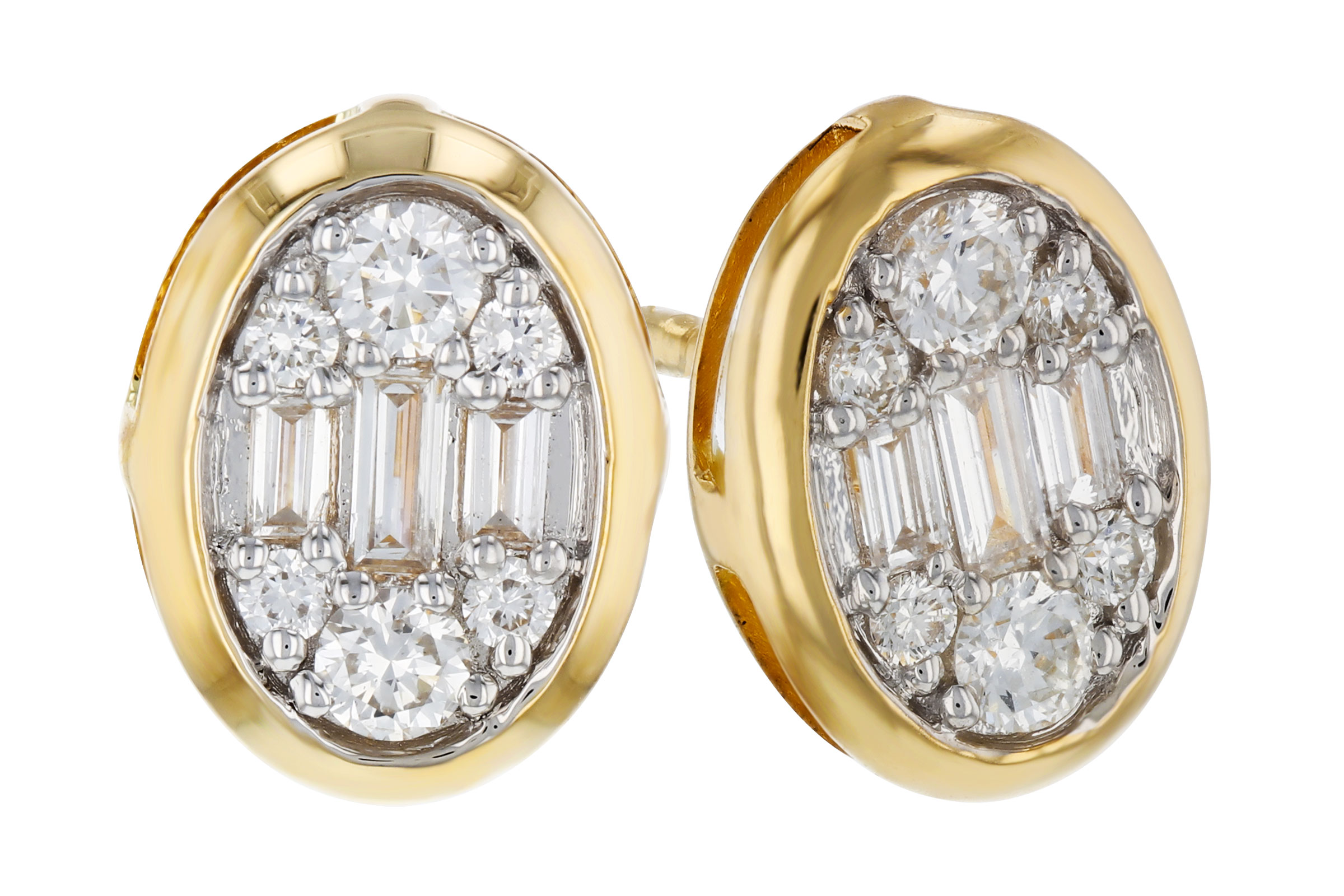 A330-02430: EARRINGS .08 TW BAGUETTE .24 TW