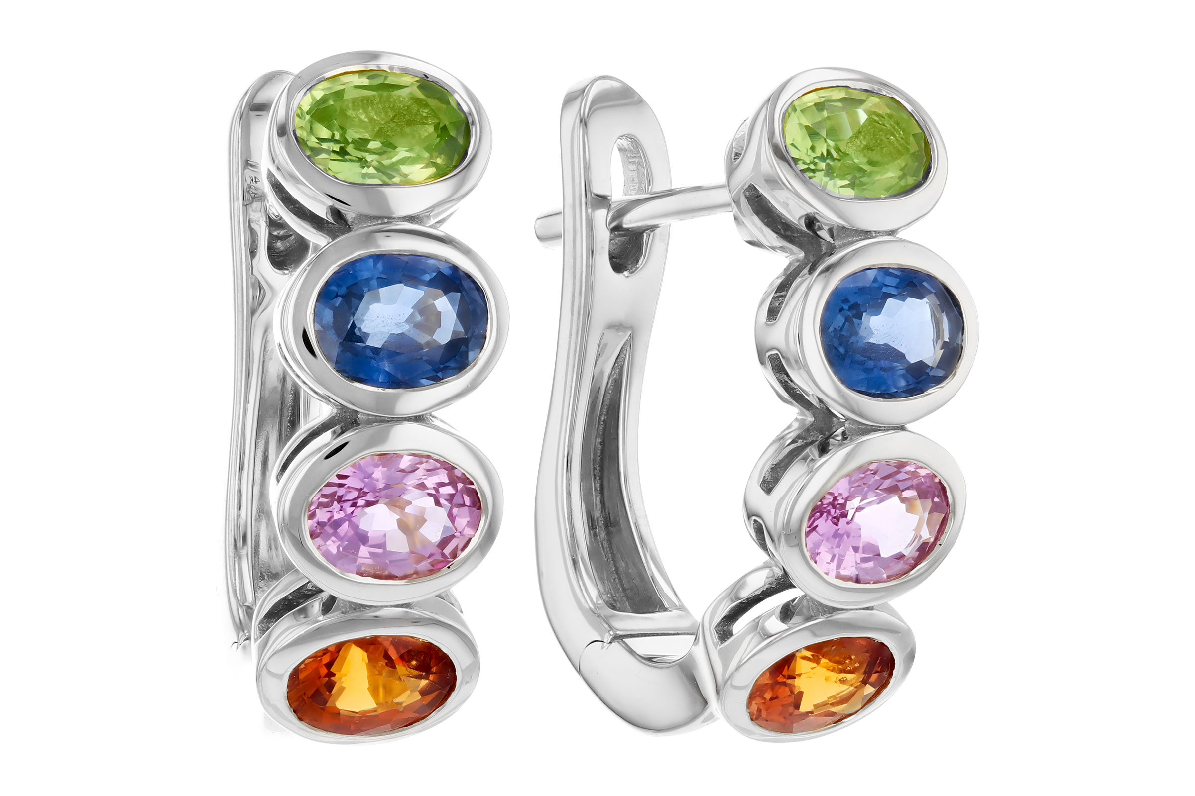 A330-03312: EARRINGS 1.76 TW MULTI-COLOR SAPPHIRE