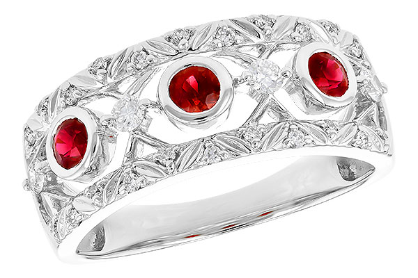 B327-34212: LDS WED RG .40 RUBY .63 TGW