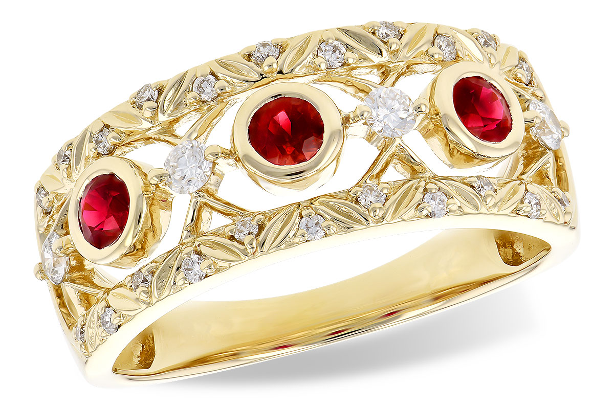 B327-34212: LDS WED RG .40 RUBY .63 TGW