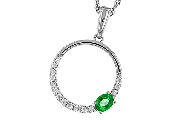 B329-12385: NECKLACE .19 EMERALD .34 TGW