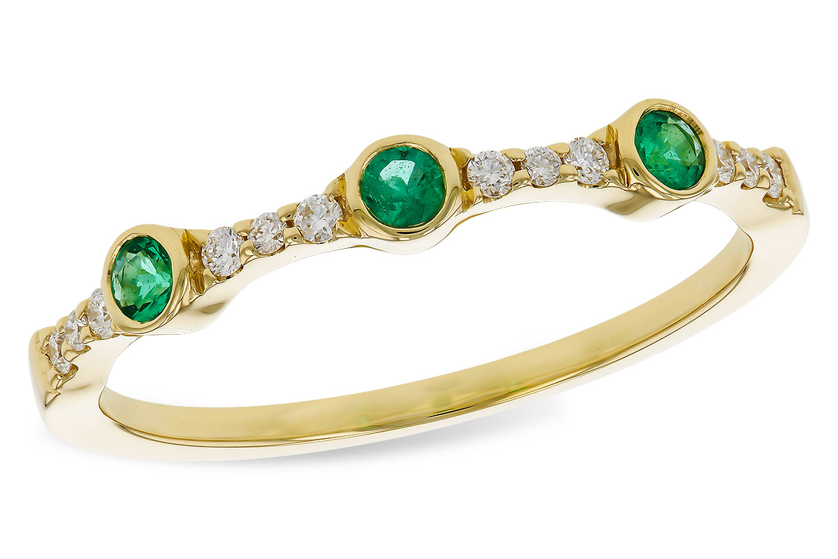 B329-12403: LDS WED RG .11 EMERALD .20 TGW