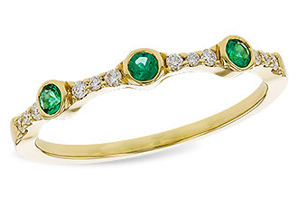 B329-12403: LDS WED RG .11 EMERALD .20 TGW