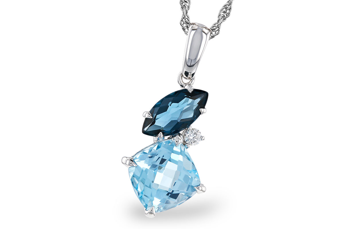 B329-13276: NECKLACE 2.37 TW BLUE TOPAZ 2.40 TGW