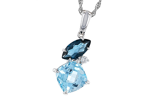 B329-13276: NECKLACE 2.37 TW BLUE TOPAZ 2.40 TGW
