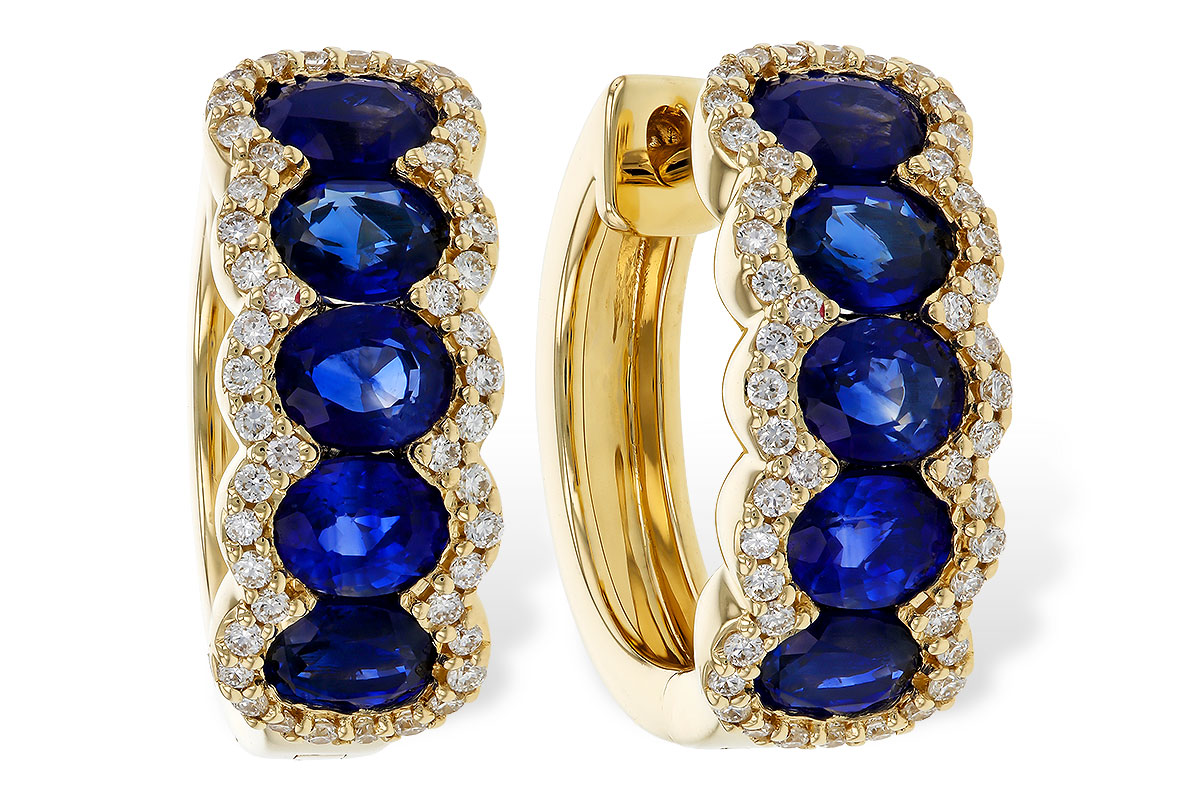 B329-16912: EARRINGS 2.32 TW SAPPHIRE 2.57 TGW