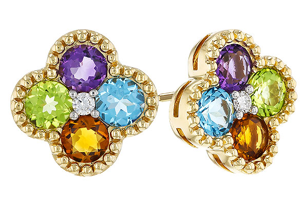 B329-17858: EARRINGS 1.88 SEMI-PREC (AMY,BT,CIT,PER) 1.93 TGW