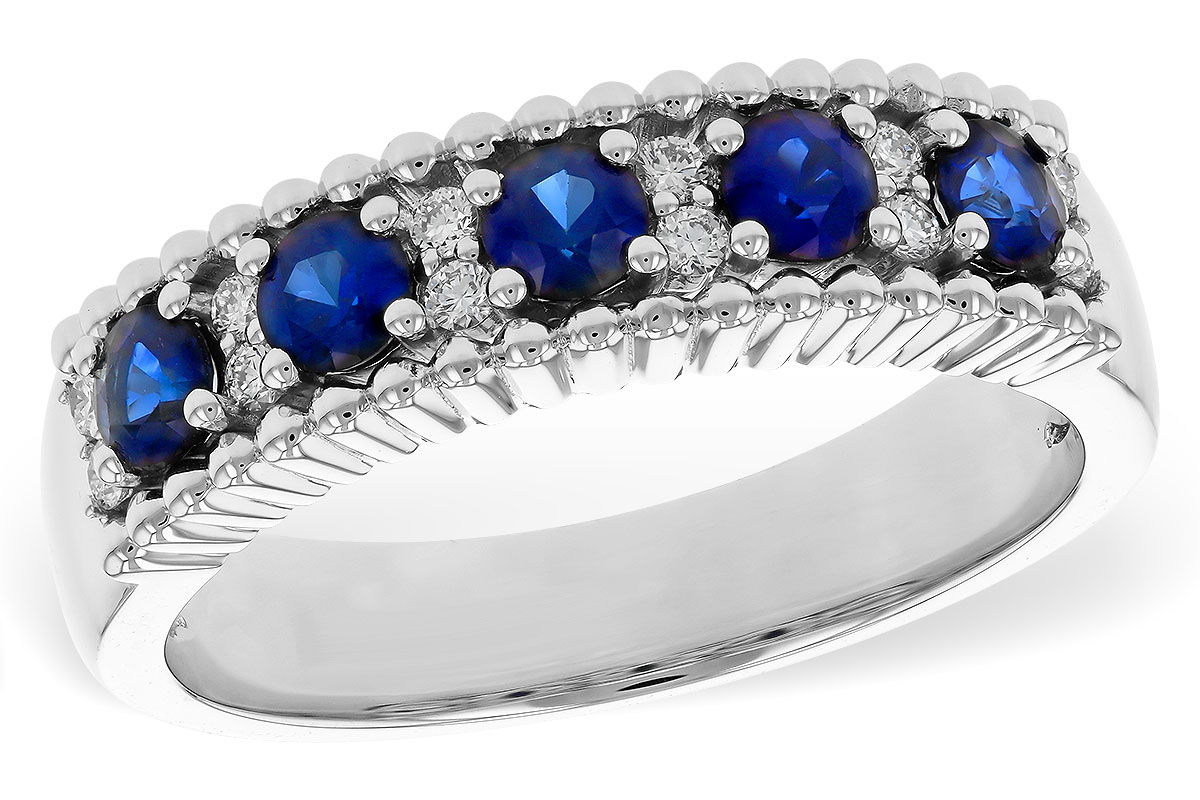 B329-17885: LDS WED RG .64 TW SAPPHIRE .76 TGW