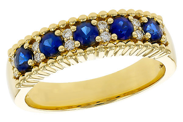 B329-17885: LDS WED RG .64 TW SAPPHIRE .76 TGW