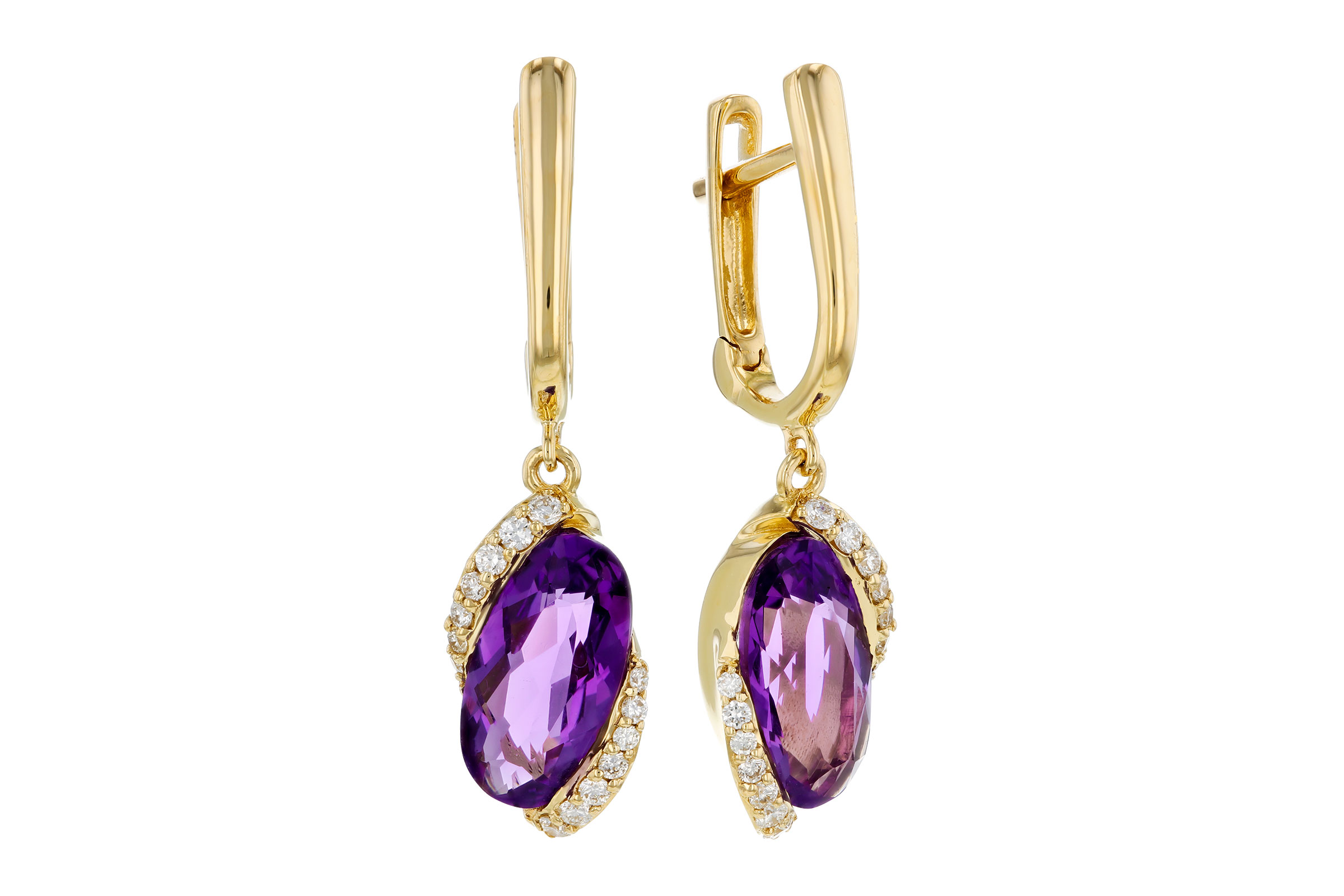 B330-02403: EARRINGS 2.14 TW AMETHYST 2.26 TGW (10x5MM AMY)