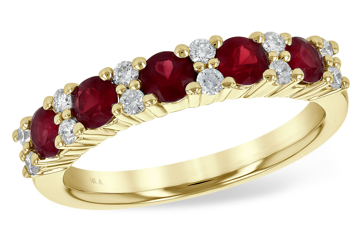 C244-56085: LDS WED RG .88 RUBY 1.12 TGW