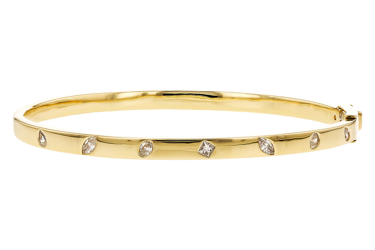 C328-25130: BANGLE .35 TW FANCY CUT DIAMONDS