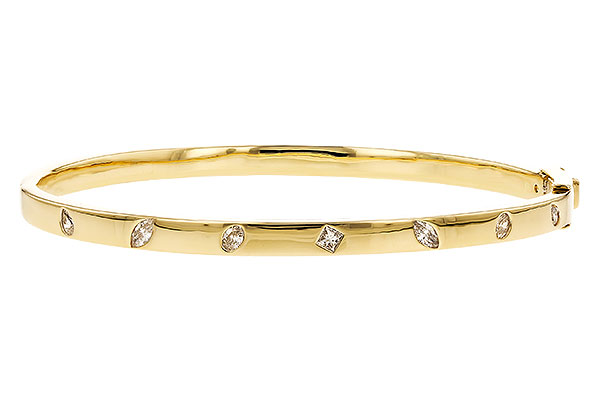 C328-25130: BANGLE .35 TW FANCY CUT DIAMONDS