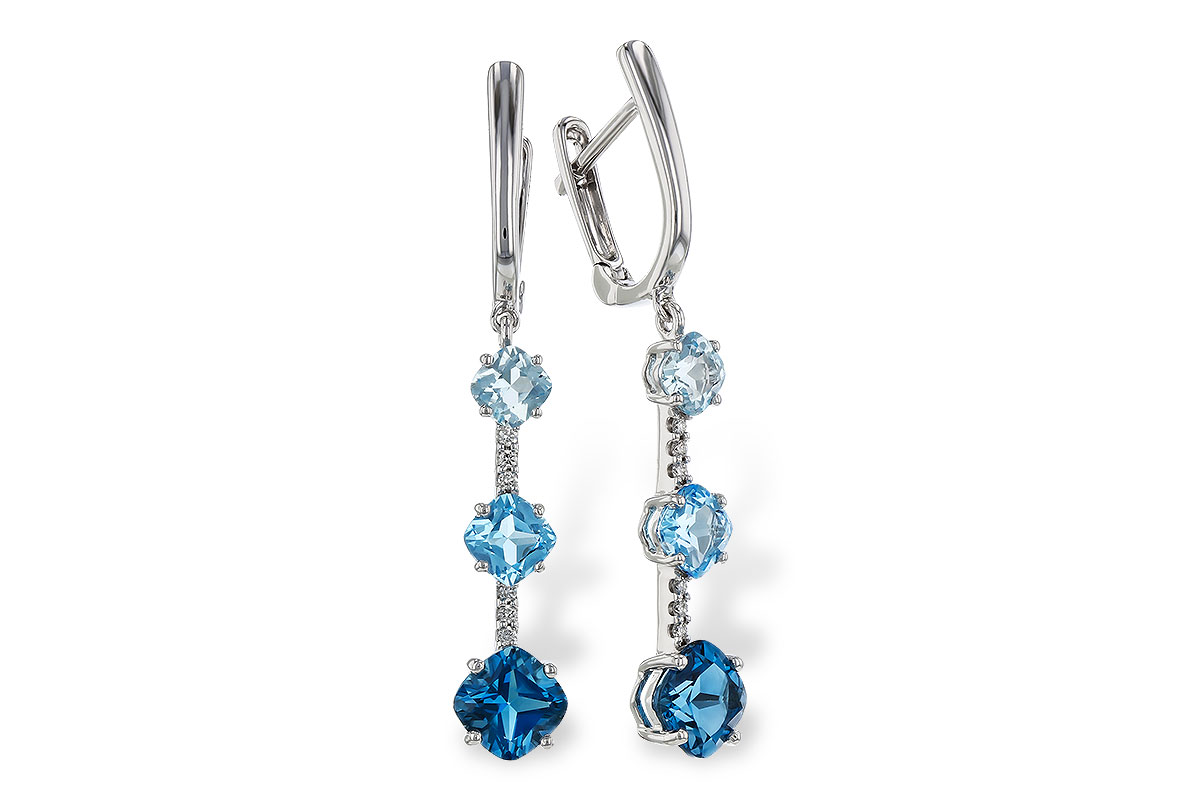 C329-10612: EARRINGS 2.41 TW BLUE TOPAZ 2.45 TGW