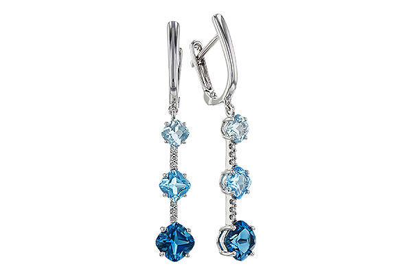C329-10612: EARRINGS 2.41 TW BLUE TOPAZ 2.45 TGW