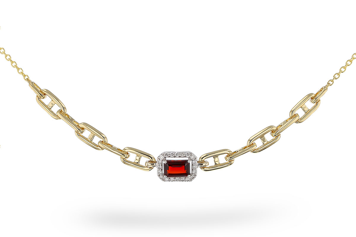 C329-11485: NECK .63 GARNET .75 TGW (6x4MM E.C. GAR / 18")