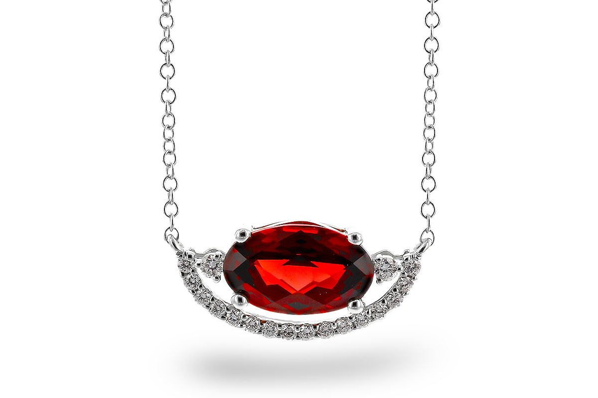 C329-11512: NECKLACE 1.94 GARNET 2.08 TGW (10x6MM GAR / 18")
