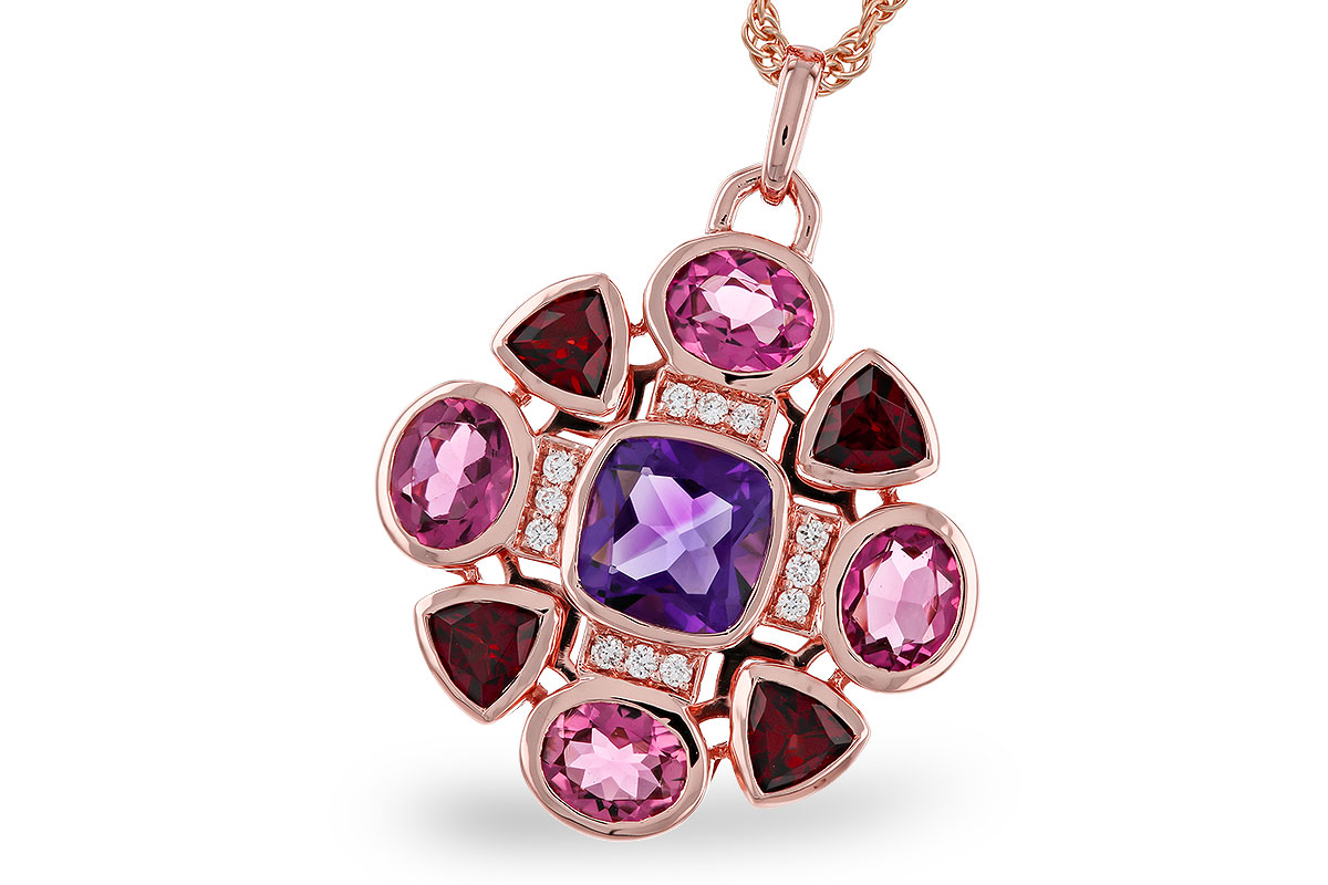 C329-12367: NECKLACE 2.76 SEMI-PREC (AM,GT,PT) 2.82 TGW