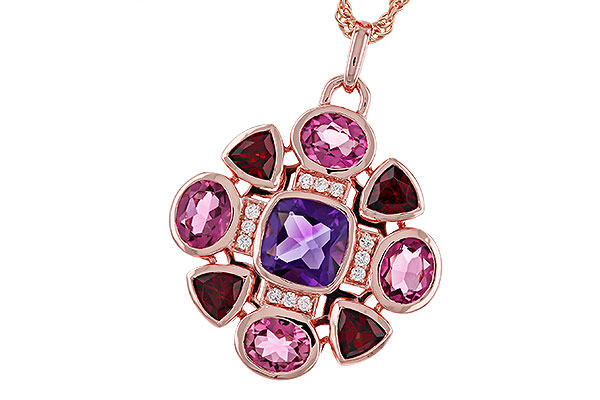 C329-12367: NECKLACE 2.76 SEMI-PREC (AM,GT,PT) 2.82 TGW