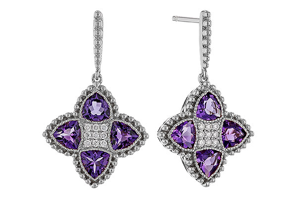 C329-14185: EARRINGS 1.41 AMETHYST 1.50 TGW