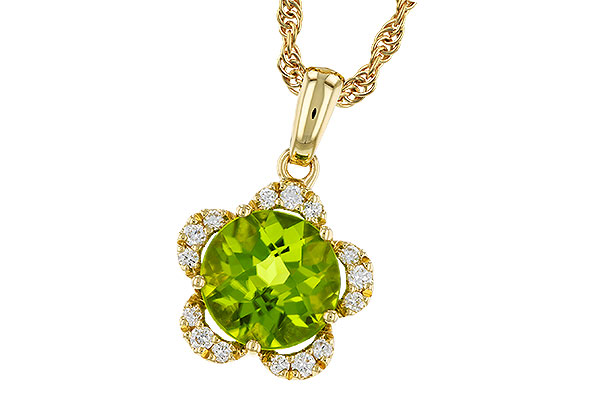 C329-17830: NECKLACE 2.16 PERIDOT 2.28 TGW (8MM RD)