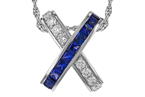 C329-17848: NECKLACE .60 TW SAPPHIRE .77 TGW