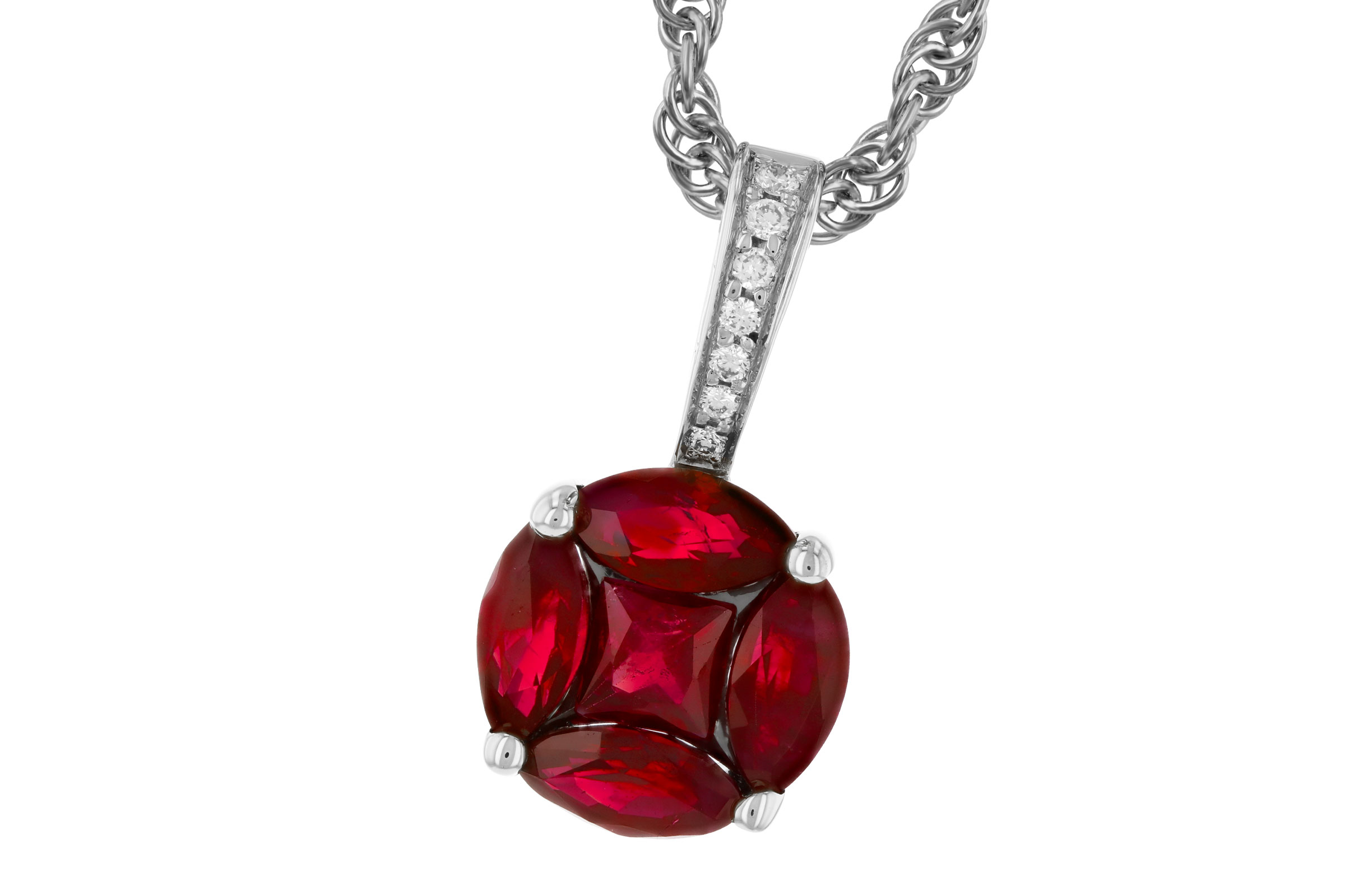 C330-00621: NECKLACE .80 RUBY .82 TW