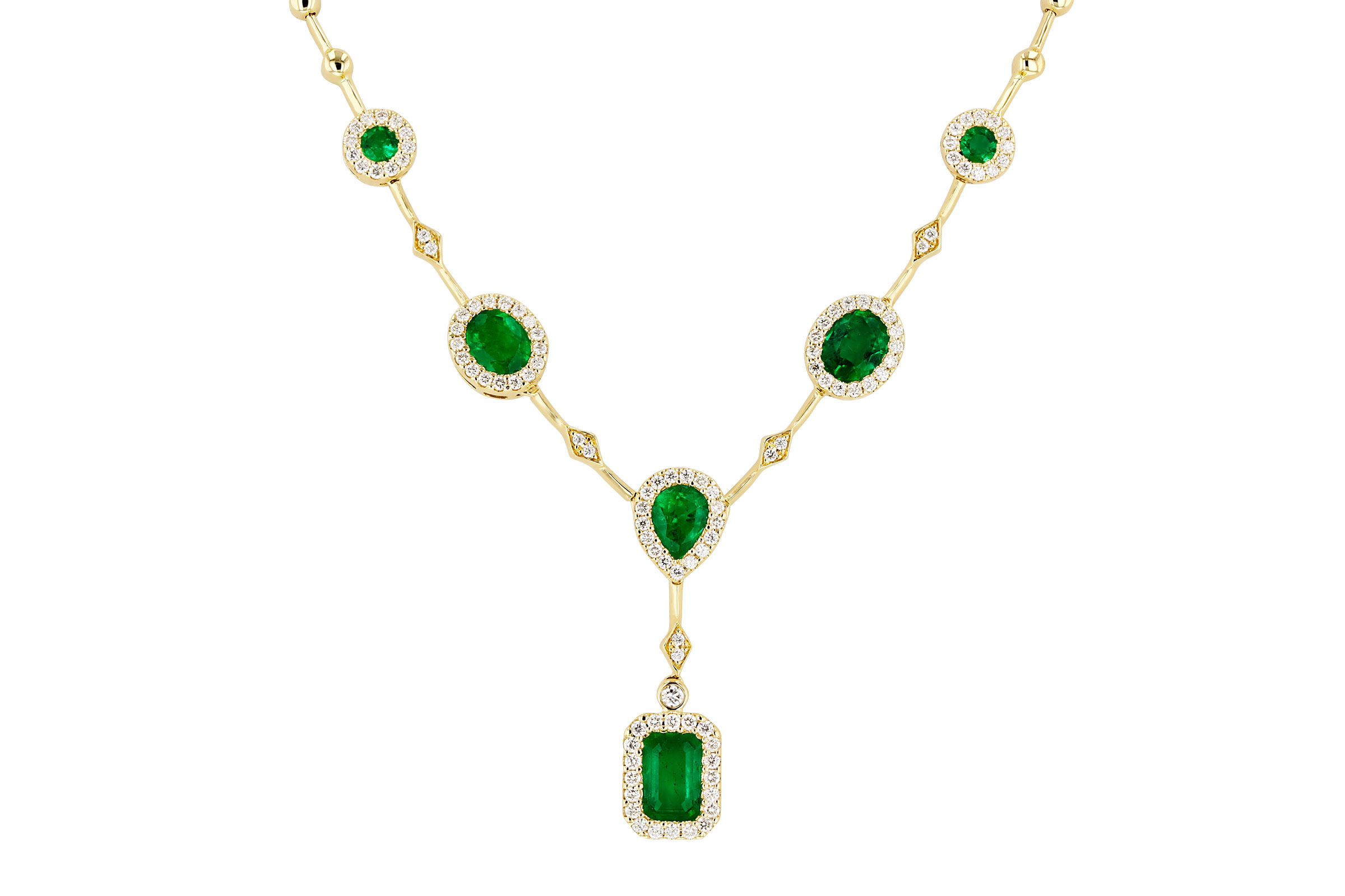 C330-02367: NECKLACE 1.66 TW EMERALD 2.08 TGW (17")