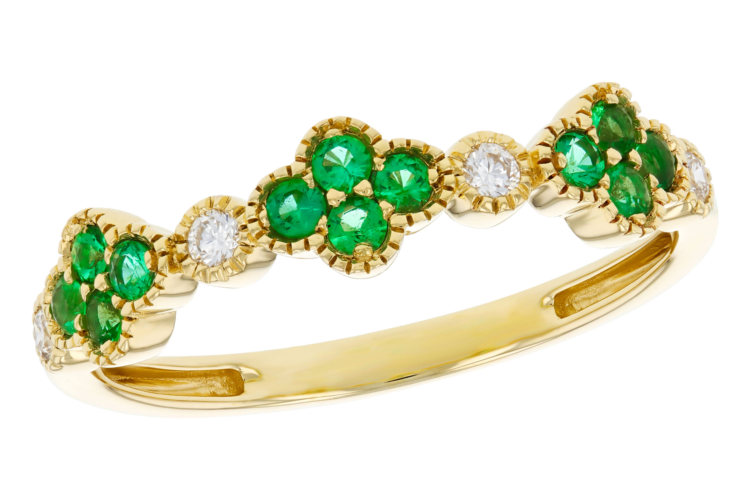 C330-03294: LDS WED RG .18 TW EMERALD .26 TGW