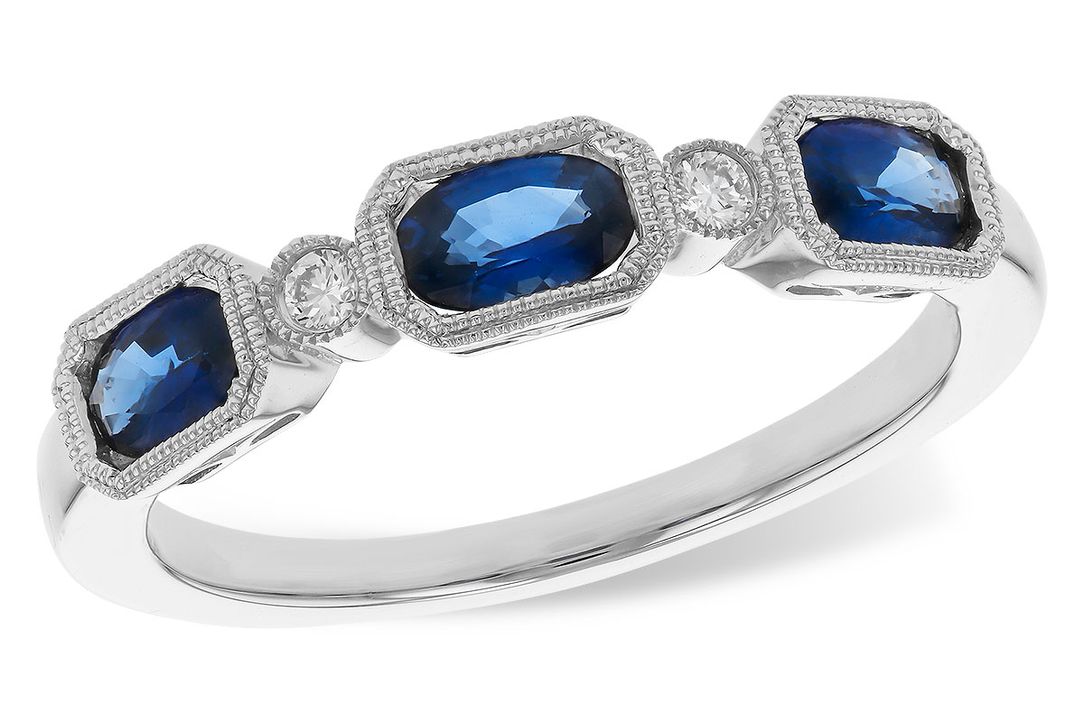 D329-11503: LDS WED RG .72 SAPPHIRE .77 TGW (4x3MM SAPP)