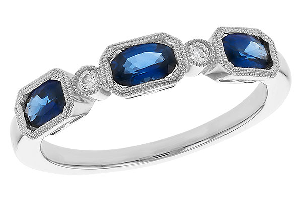D329-11503: LDS WED RG .72 SAPPHIRE .77 TGW (4x3MM SAPP)