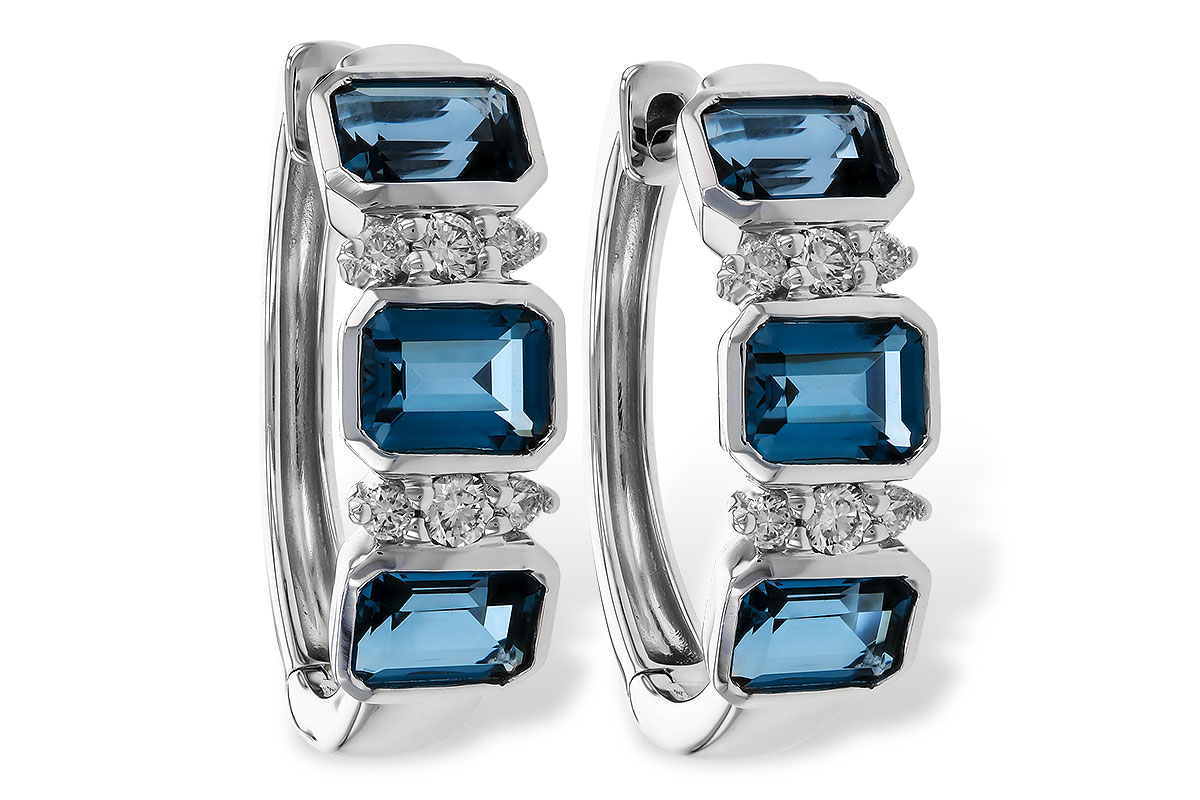 D329-11521: EARRINGS 1.37 TW LONDON BLUE TOPAZ 1.48 TGW