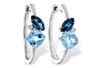 D329-13276: EARRINGS 1.82 TW BLUE TOPAZ 1.86 TGW