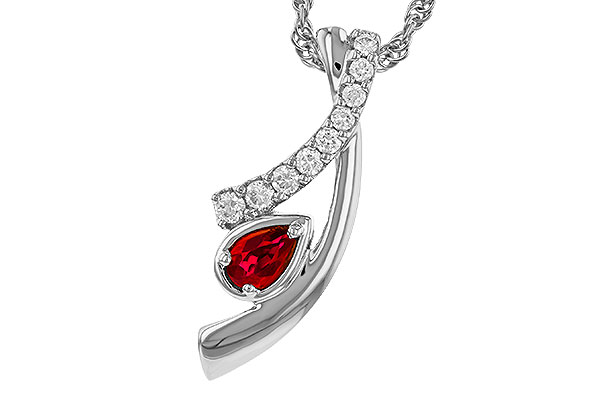 D329-15094: NECKLACE .21 RUBY .38 TGW (5x3 RUBY)