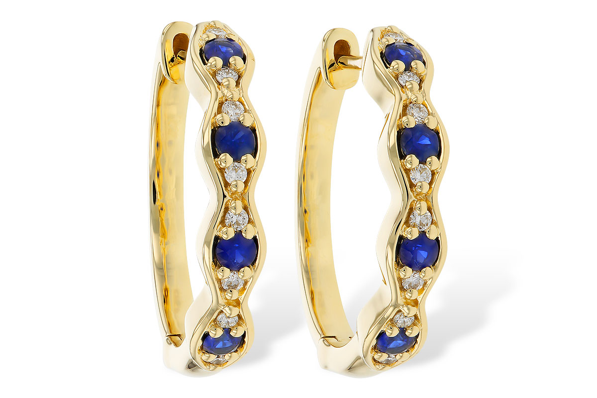 D329-17839: EARRINGS .30 TW SAPPHIRE .40 TGW