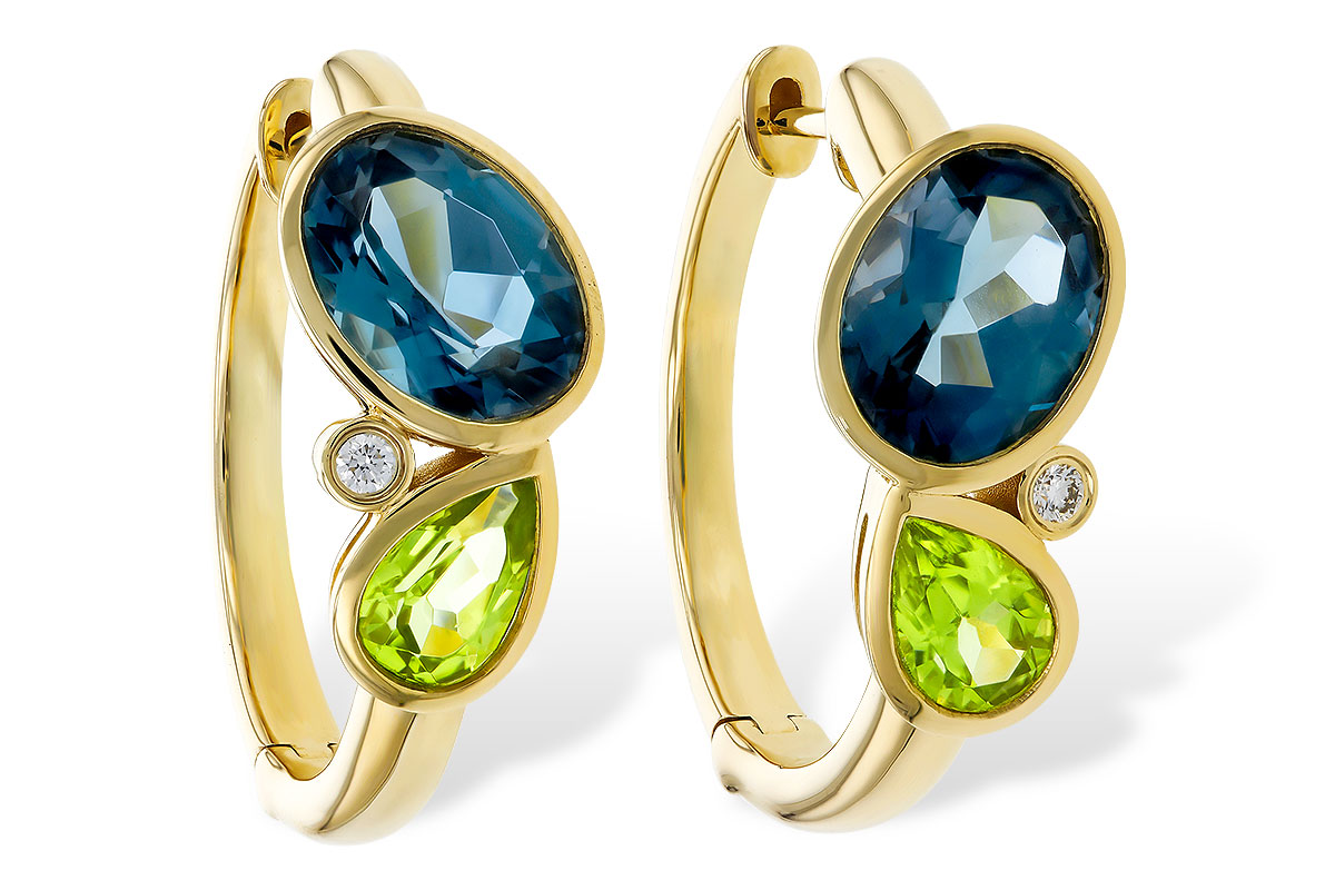 D329-17876: EARRINGS 2.97 SEMI-PREC (PER,LBT) 3.00 TGW