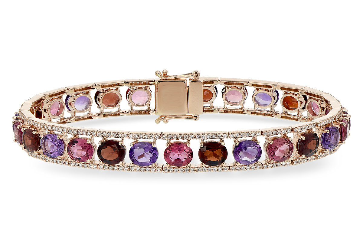 E243-66021: BRACELET 14.94 SEMI PREC (AMY,GT,PT) 15.95 TGW