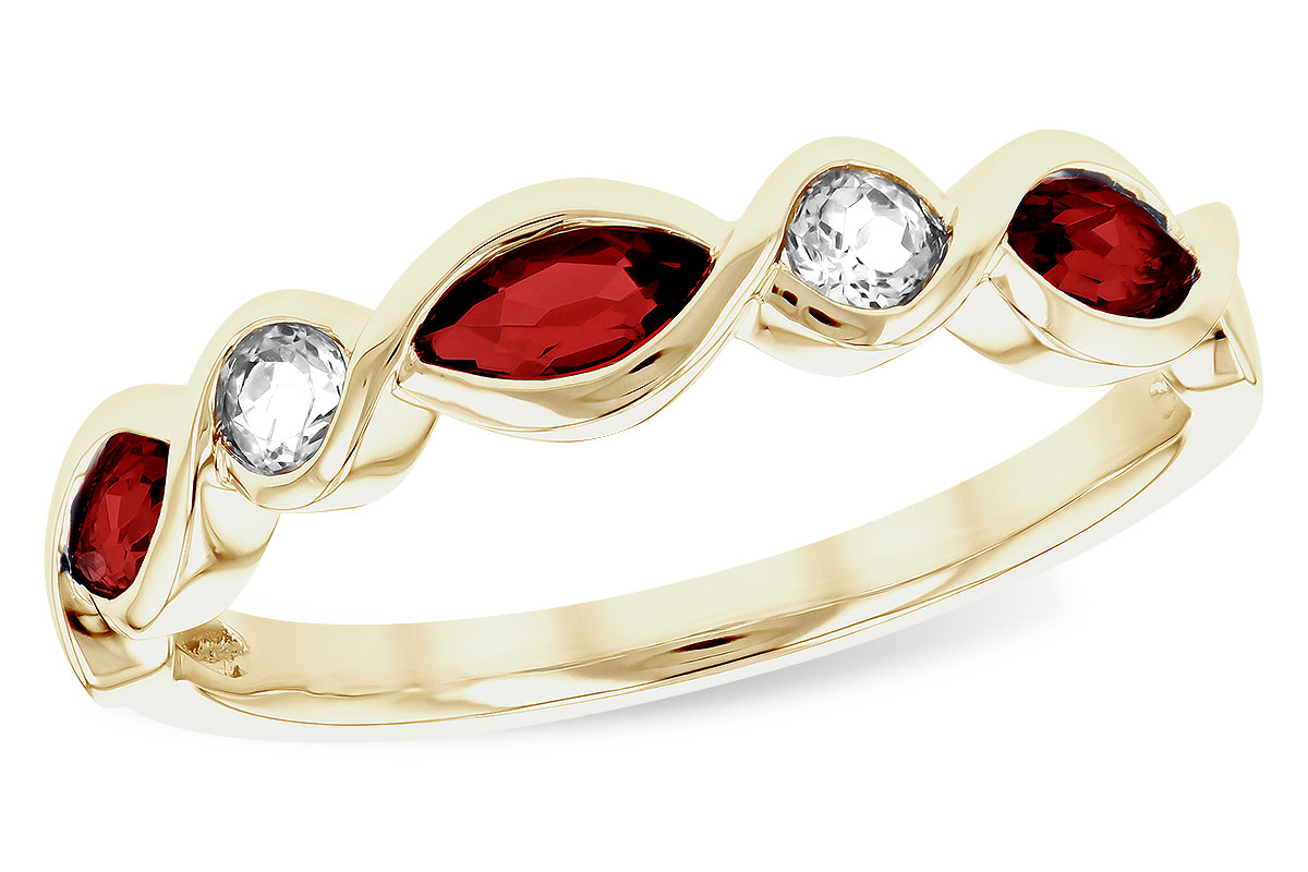 E329-10585: LDS RG .52 TW GARNET .64 TGW