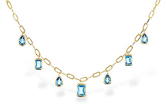 E329-12439: NECKLACE 4.10 TW BLUE TOPAZ (17")