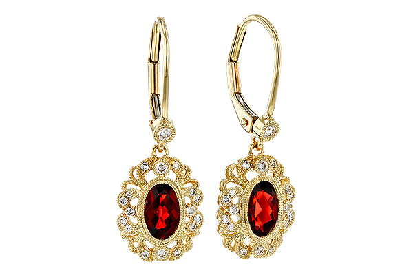 E329-13285: EARRINGS .98 TW GARNET 1.15 TGW (7x5MM GARNET)