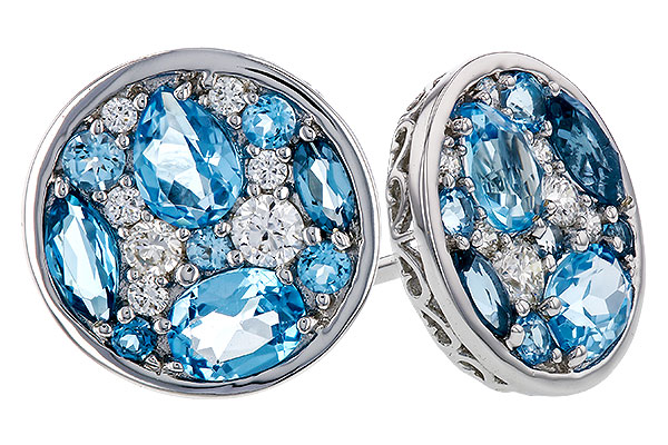 E329-13303: EARRINGS 1.02 TW BLUE TOPAZ 1.18 TGW