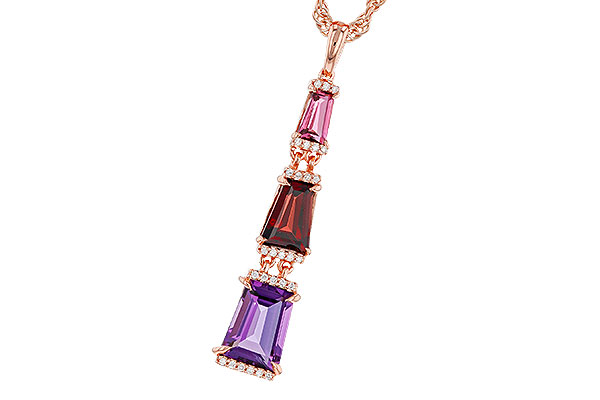 E329-13312: NECKLACE 2.32 SEMI-PREC (PT,GT,AMY) 2.37 TGW