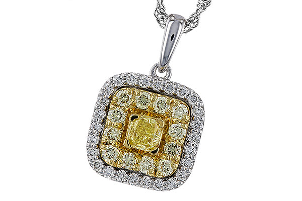 E329-13321: NECK .23 FANCY YELLOW DIAMONDS .65 TW