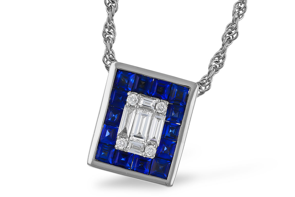 E329-16957: NECKLACE .84 SAPPHIRE TW 1.02 TGW
