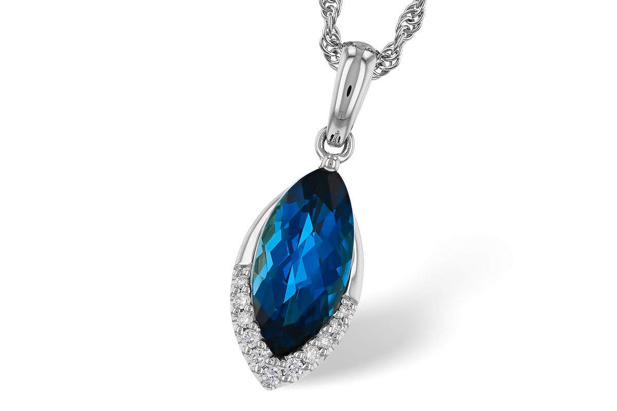 E329-16994: NECK 2.14 LONDON BLUE TOPAZ 2.20 TGW (12x6MM MQ)